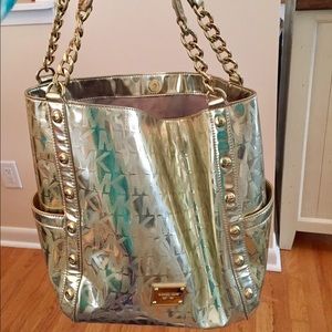 Michael Kors metallic Delancy tote ✨