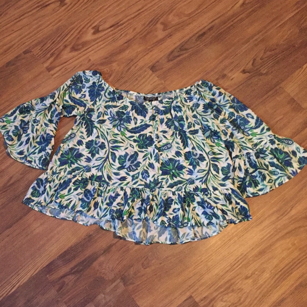 Top shop off the shoulder ruffle top