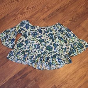 Top shop off the shoulder ruffle top