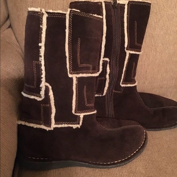 East land chocolate and cream suede boots - Picture 1 of 4