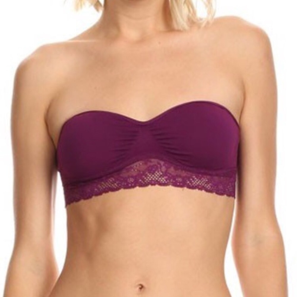🆕Plum padded Lace bandeau 💕