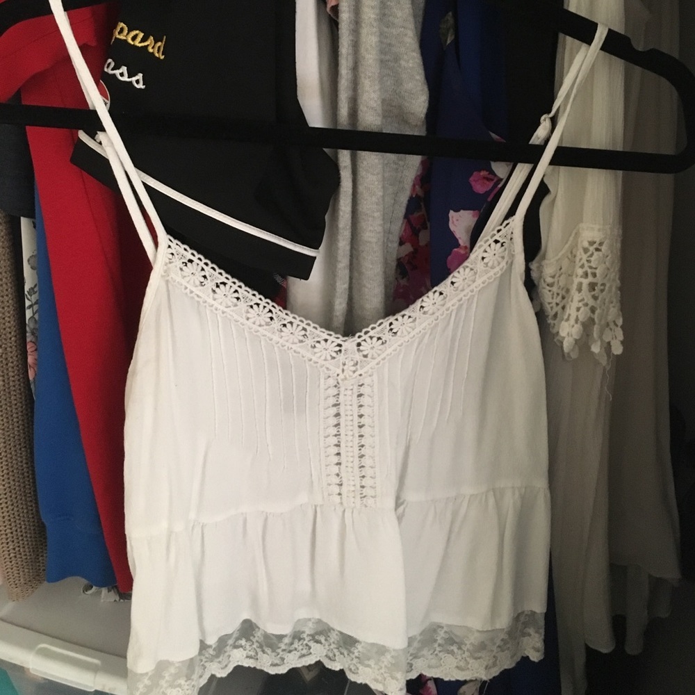 White boho crop top