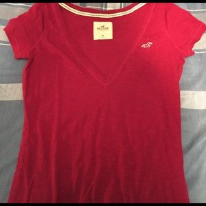 Hollister red v neck short sleeve!