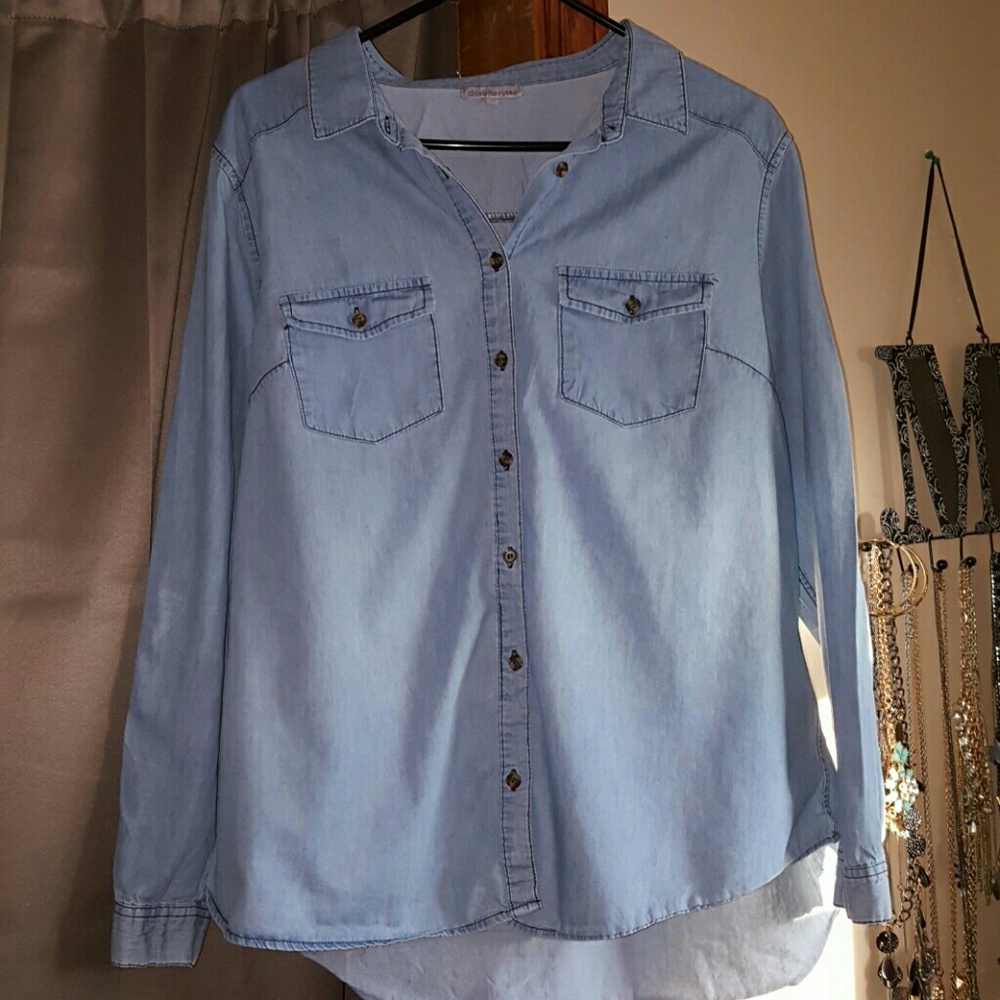 Women's jean button up.