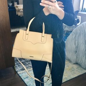 Rebecca Minkoff peach satchel w/ crossbody strap