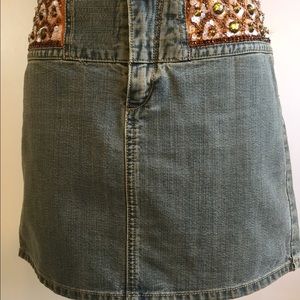 Express Brand Beaded Waist Denim Mini - Size 5/6