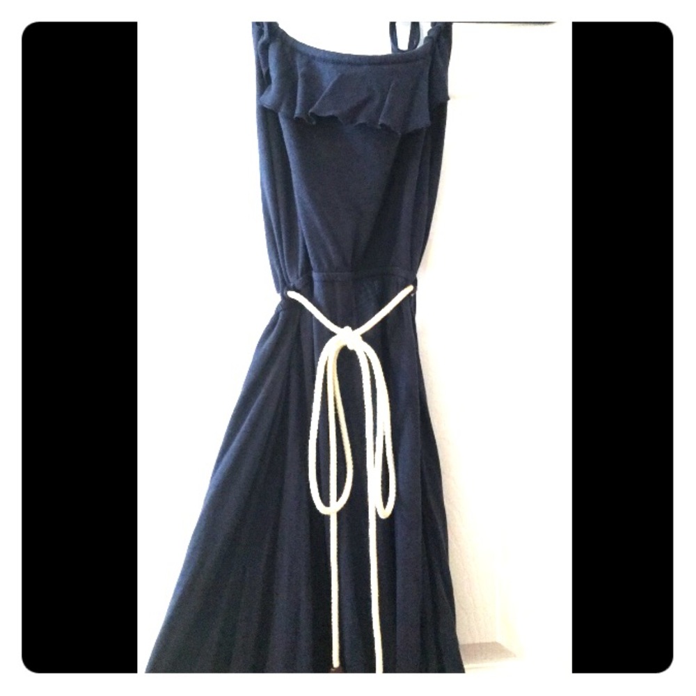 Navy blue halter top dress