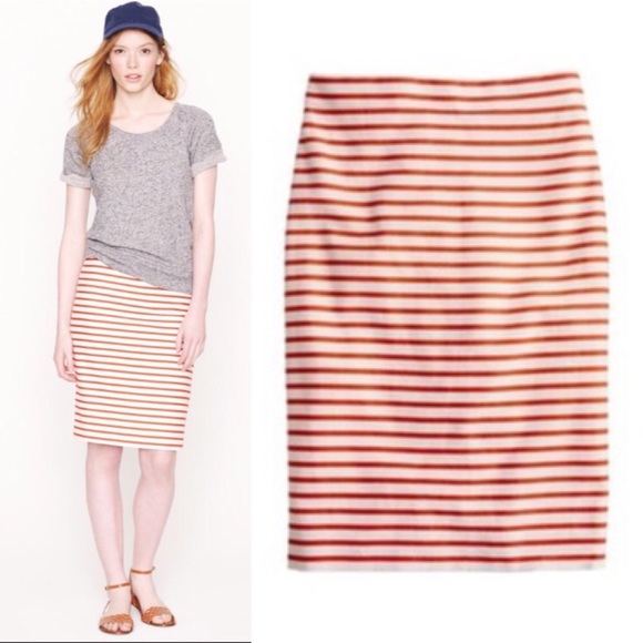 J. Crew Dresses & Skirts - J. Crew The Pencil Skirt Red Deck Stripe