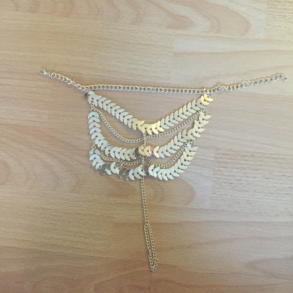 boho gold anklet barefoot sandal foot chain - Picture 4 of 5