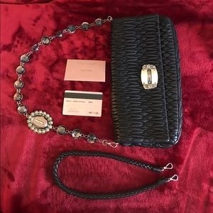 MIUMIU NAPPA CRYSTAL NERO BAG..