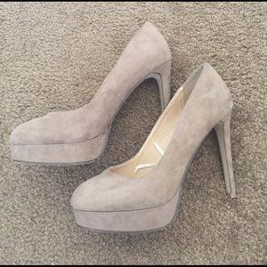 Nude Suede Pumps