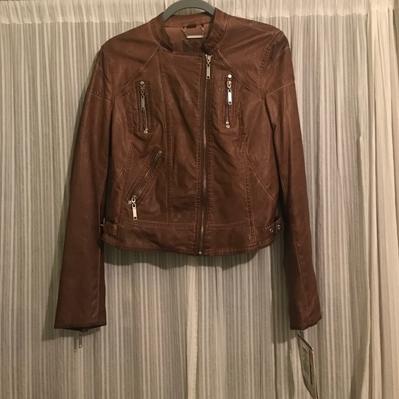 Leather Jacket (Brown) - Picture 2 of 3