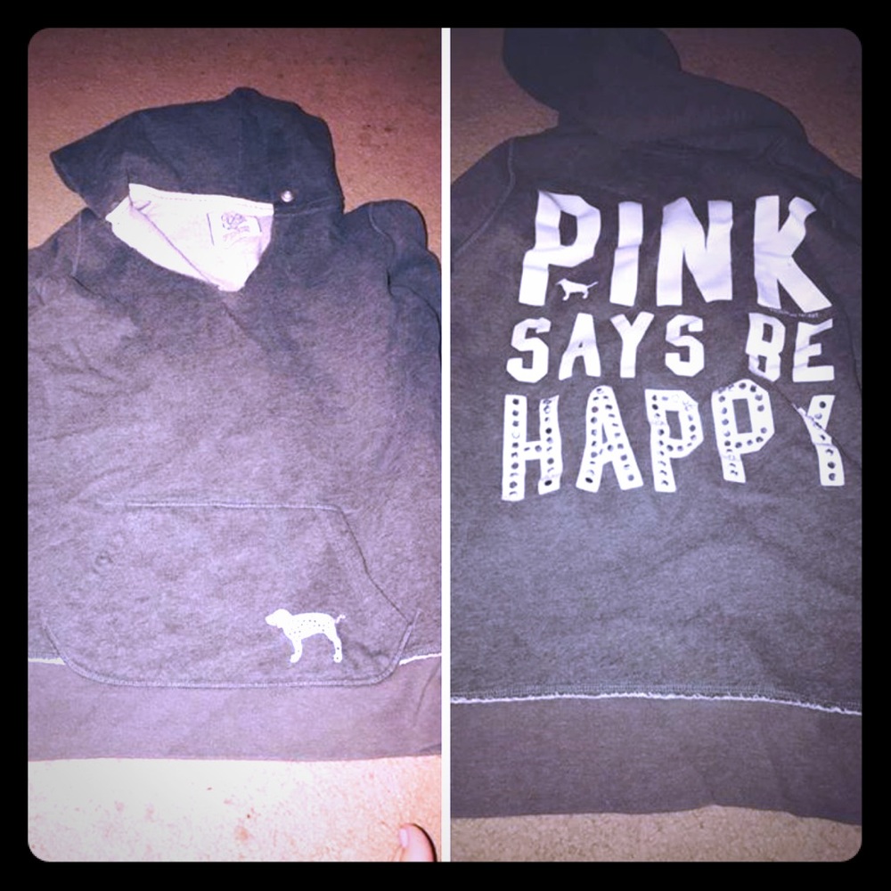 Gray medium 2/4 sleeve hoodie Victoria secret PiNk