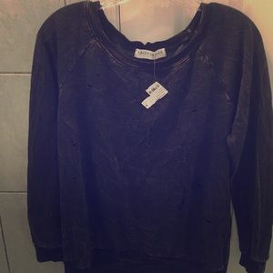 Long sleeve bleached with holes sweater