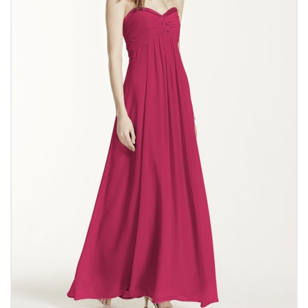 Maroon(wine) Strapless (Prom, Bridesmaid) Dress