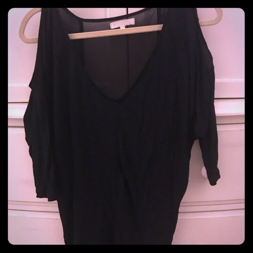 Black open shoulder top