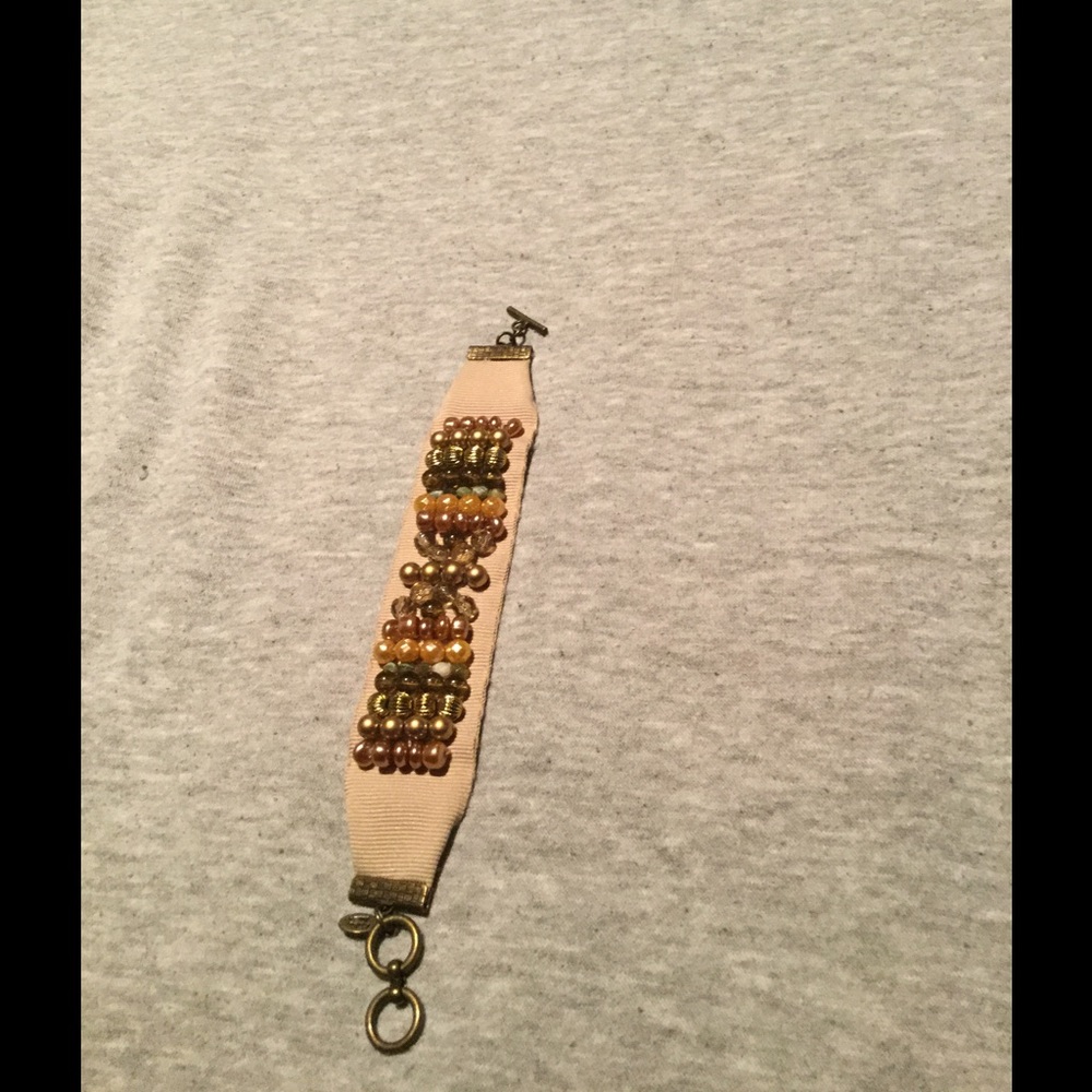 Chunky beaded fabric bracelet from cookie lee