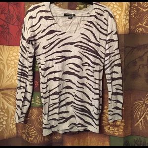 Forever 21 Light Zebra Print Sweater