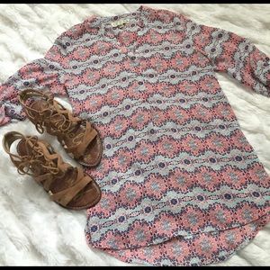 Pink Rose patterned blouse