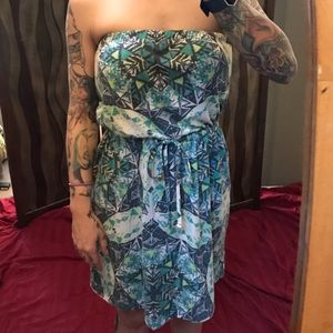 🌈🌼Very colorful strapless summer dress🌼🦄