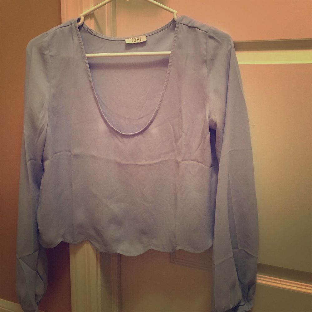 Tobi scalloped crop top