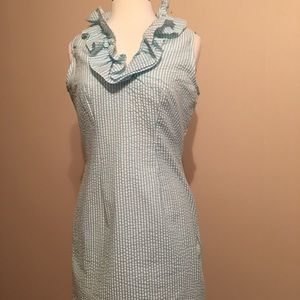 Seersucker Ruffle Dress 🌷 PERFECT for Easter!