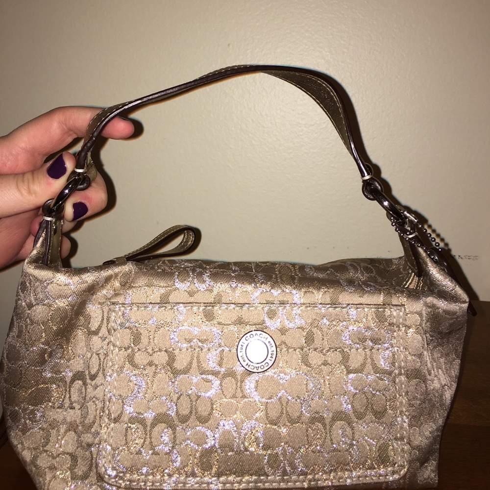 Coach Gold Bag With C Pattern - image 1