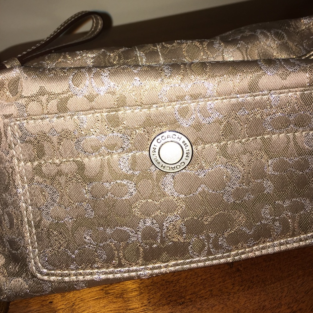 Coach Gold Bag With C Pattern - image 2