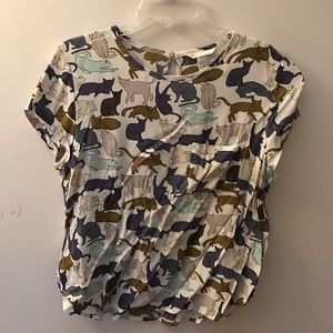 NWOT Cat Print Top