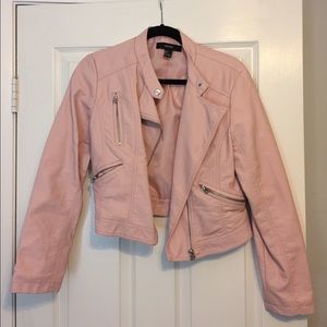 NWOT Pink Faux Leather Coat