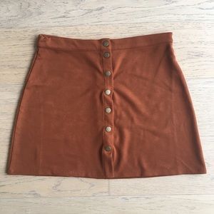 Burnt Orange Button-up Mini Skirt
