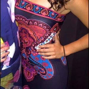 Fun black dress with vibrant print!