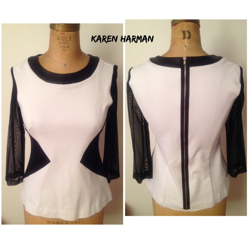 KARAN HARMAN BLACK & WHITE TOP