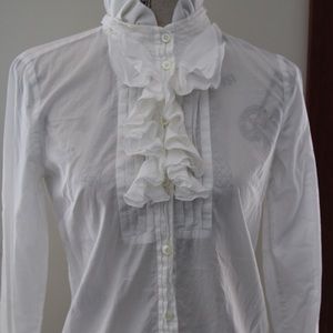 JCrew ruffled blouse, White