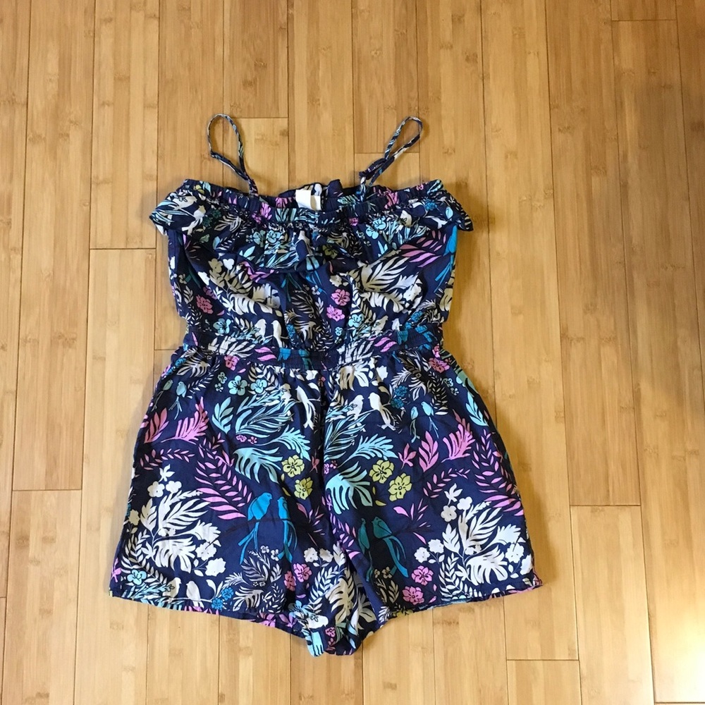 Multi colored floral print romper