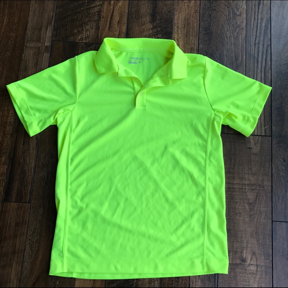 Boys neon yellow Nike golf dry fit shirt!