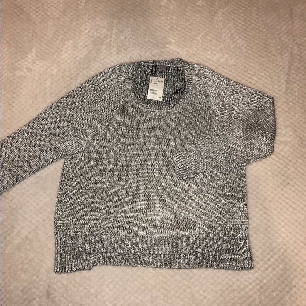 H&M gray sparkly sweater