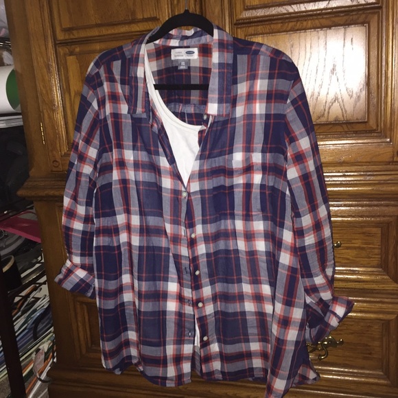 Old Navy Tops - Old Navy XXL plaid button down