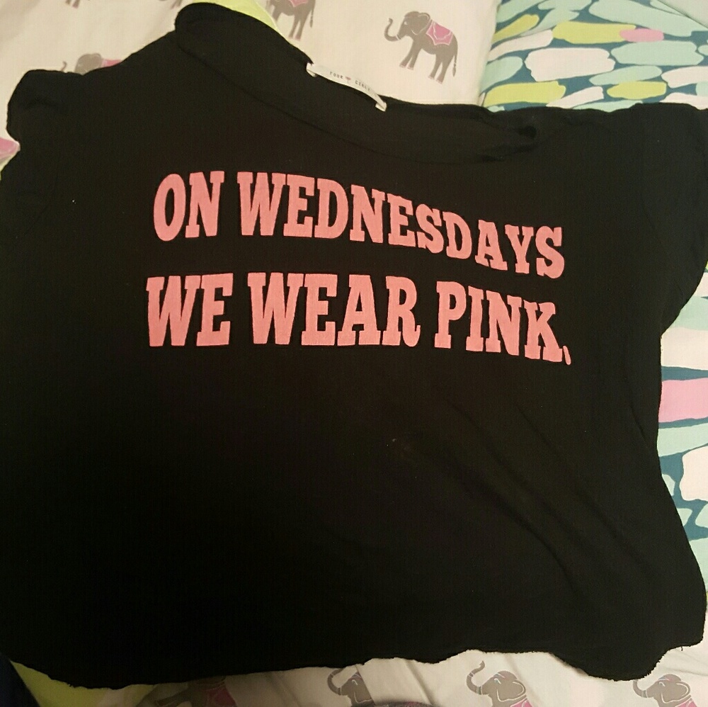 "On Wednesdays we wear pink" crop top