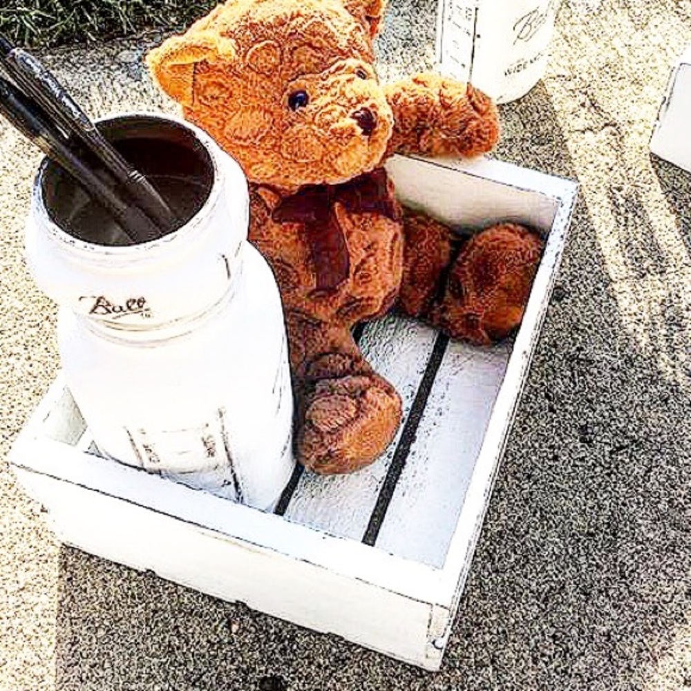 Rustic painted Crate & Mason Jar Centerpiece