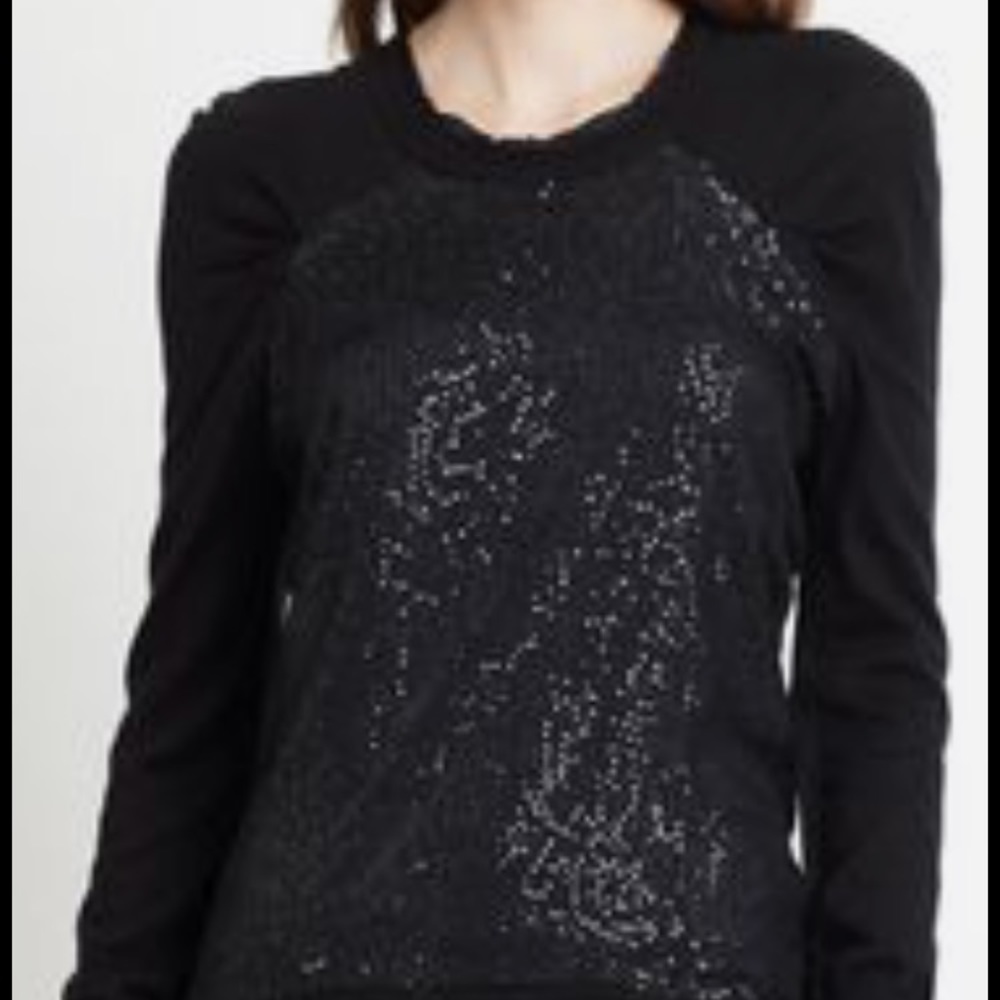 2B. RYCH black Chiffon Overlay Sweater, sequins! - Picture 1 of 8