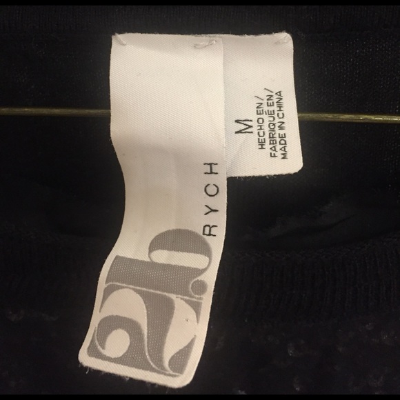 2B. RYCH black Chiffon Overlay Sweater, sequins! - Picture 2 of 8