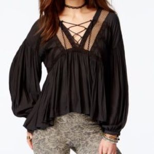 Free people let go lace up top