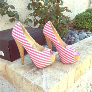 👠👠pink and white striped stilettos