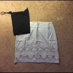 Banana republic pale blue skirt embroided