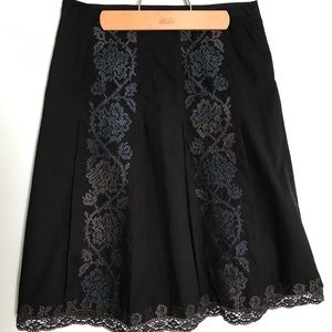 Ann Taylor Loft Embroidered cotton skirt