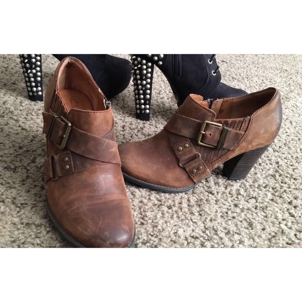 Brown rustic booties