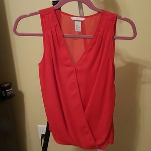 Red Silk Tank Blouse