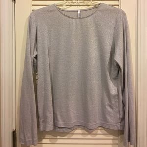 Silver long sleeve blouse.