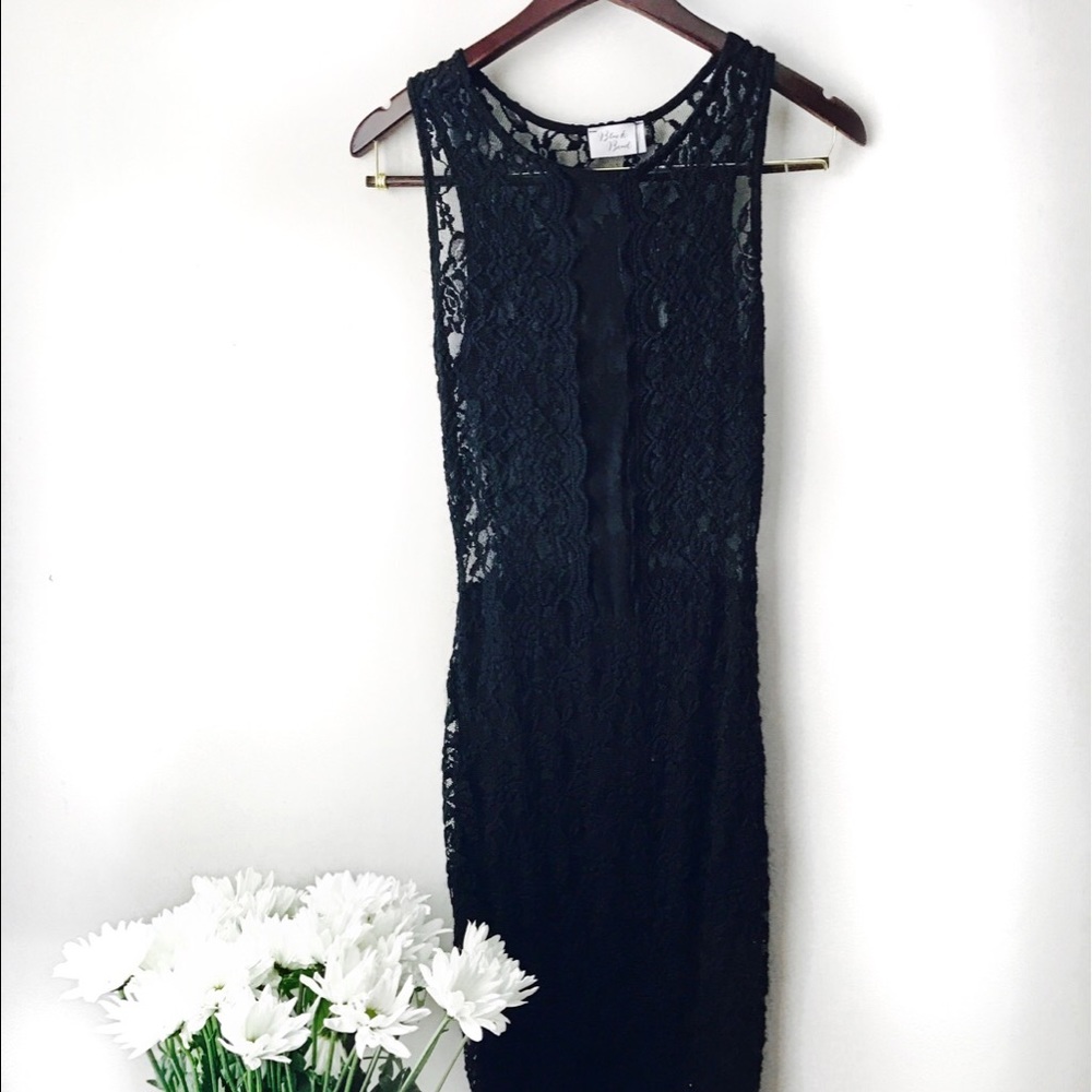 Black Lace Midi Dress